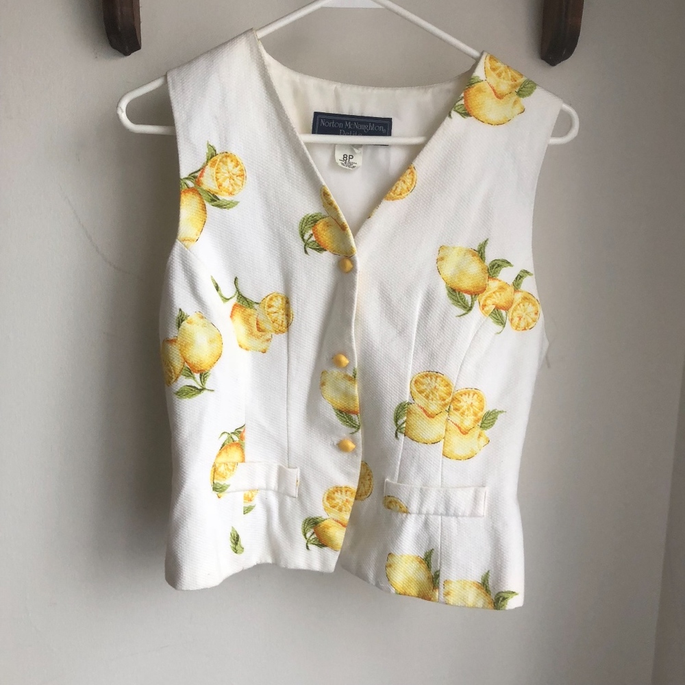 Vintage Norton McNaughton Lemon white vest